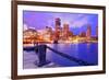 Financial District Of Boston, Massachusetts Viewed From Boston Harbor-SeanPavonePhoto-Framed Photographic Print