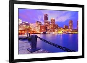 Financial District Of Boston, Massachusetts Viewed From Boston Harbor-SeanPavonePhoto-Framed Photographic Print