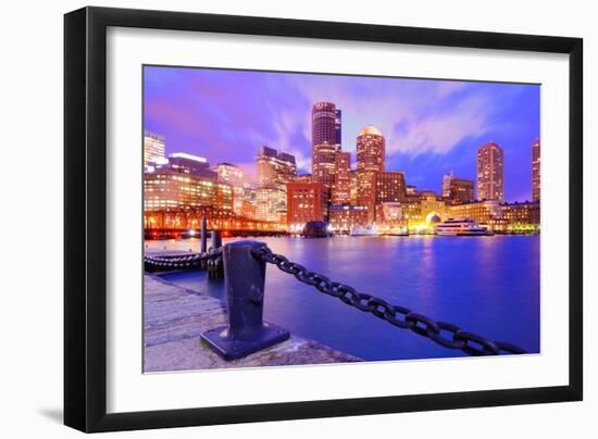 Financial District Of Boston, Massachusetts Viewed From Boston Harbor-SeanPavonePhoto-Framed Photographic Print