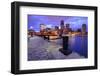 Financial District of Boston, Massachusetts Viewed from Boston Harbor.-SeanPavonePhoto-Framed Photographic Print