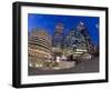 Financial District Office Buildings Illuminated at Dusk, Canary Wharf, Docklands, London, England-Gavin Hellier-Framed Photographic Print