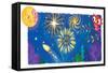 Find Night Lights - Turtle-Elisa Chavarri-Framed Stretched Canvas