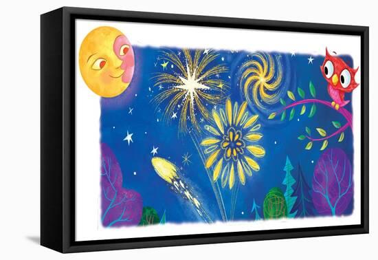 Find Night Lights - Turtle-Elisa Chavarri-Framed Stretched Canvas