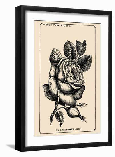 Find the Flower Girl-French Puzzle Card-Framed Art Print