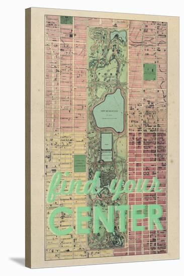 Find Your Center - 1867, New York City, Central Park Composite, New York, United States Map-null-Stretched Canvas