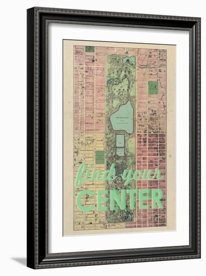 Find Your Center - 1867, New York City, Central Park Composite, New York, United States Map-null-Framed Giclee Print