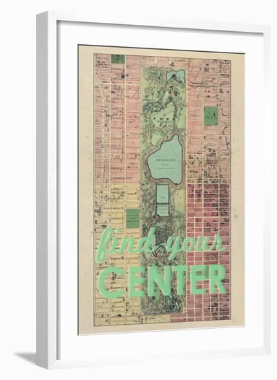 Find Your Center - 1867, New York City, Central Park Composite, New York, United States Map-null-Framed Giclee Print