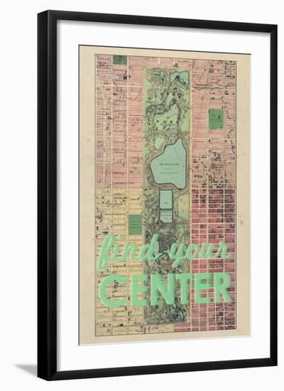 Find Your Center - 1867, New York City, Central Park Composite, New York, United States Map-null-Framed Giclee Print