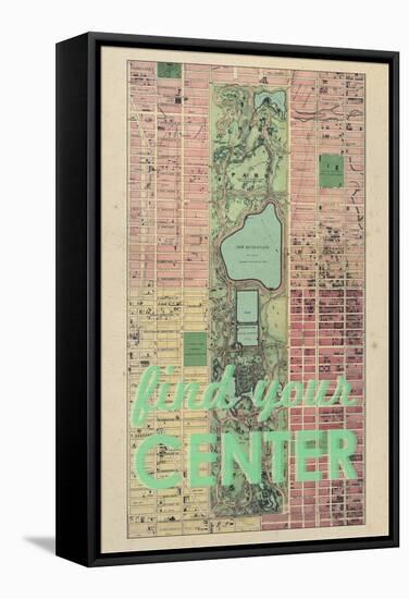 Find Your Center - 1867, New York City, Central Park Composite, New York, United States Map-null-Framed Stretched Canvas