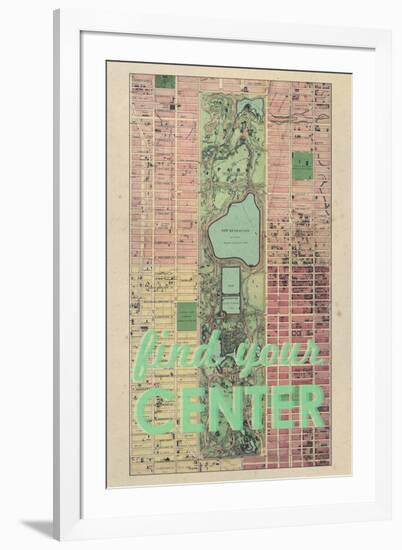 Find Your Center - 1867, New York City, Central Park Composite, New York, United States Map-null-Framed Giclee Print