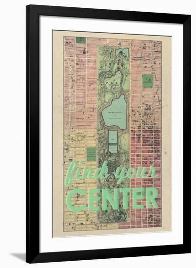 Find Your Center - 1867, New York City, Central Park Composite, New York, United States Map-null-Framed Giclee Print