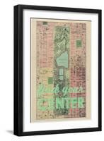 Find Your Center - 1867, New York City, Central Park Composite, New York, United States Map-null-Framed Premium Giclee Print