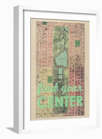 Find Your Center - 1867, New York City, Central Park Composite, New York, United States Map-null-Framed Premium Giclee Print