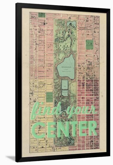 Find Your Center - 1867, New York City, Central Park Composite, New York, United States Map-null-Framed Giclee Print