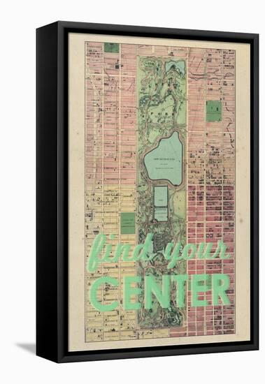 Find Your Center - 1867, New York City, Central Park Composite, New York, United States Map-null-Framed Stretched Canvas