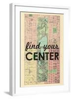 Find Your Center - 1867, New York City, Central Park Composite, New York, United States Map-null-Framed Giclee Print