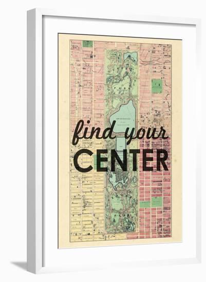 Find Your Center - 1867, New York City, Central Park Composite, New York, United States Map-null-Framed Giclee Print