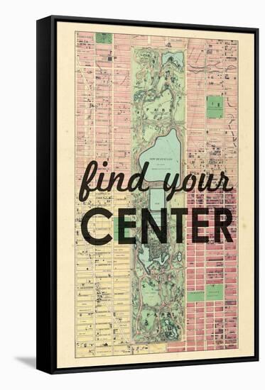 Find Your Center - 1867, New York City, Central Park Composite, New York, United States Map-null-Framed Stretched Canvas