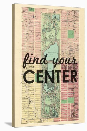 Find Your Center - 1867, New York City, Central Park Composite, New York, United States Map-null-Stretched Canvas