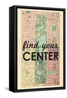 Find Your Center - 1867, New York City, Central Park Composite, New York, United States Map-null-Framed Stretched Canvas