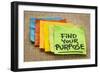 Find Your Purpose - Motivational Reminder - Handwriting on Sticky Note-PixelsAway-Framed Photographic Print