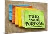 Find Your Purpose - Motivational Reminder - Handwriting on Sticky Note-PixelsAway-Mounted Photographic Print