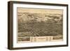 Findlay, Ohio - Panoramic Map-Lantern Press-Framed Premium Giclee Print