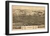 Findlay, Ohio - Panoramic Map-Lantern Press-Framed Premium Giclee Print