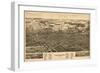 Findlay, Ohio - Panoramic Map-Lantern Press-Framed Premium Giclee Print