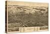 Findlay, Ohio - Panoramic Map-Lantern Press-Stretched Canvas