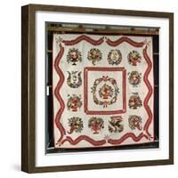 Fine and Important Appliqued and Stuffed Album Quilt 90 X 90in, Baltimore, MD, 1850-Mary Evans-Framed Giclee Print