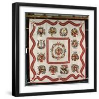 Fine and Important Appliqued and Stuffed Album Quilt 90 X 90in, Baltimore, MD, 1850-Mary Evans-Framed Giclee Print