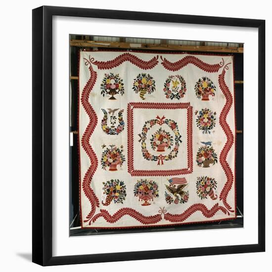 Fine and Important Appliqued and Stuffed Album Quilt 90 X 90in, Baltimore, MD, 1850-Mary Evans-Framed Giclee Print