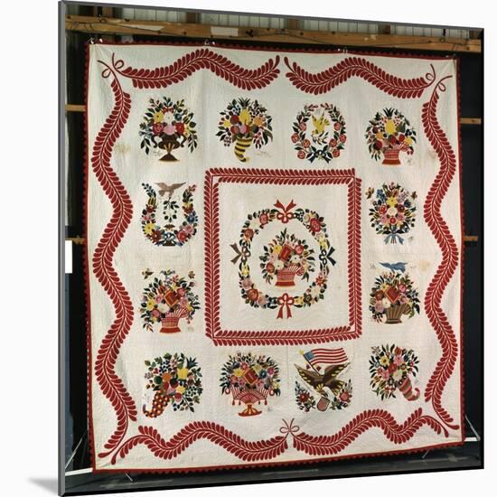 Fine and Important Appliqued and Stuffed Album Quilt 90 X 90in, Baltimore, MD, 1850-Mary Evans-Mounted Giclee Print