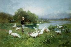 Tending the Geese by Luigi Chialiva-Fine Art Photographic-Photographic Print