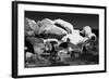 Fine Art Picture of Snowy and Icy Rocks in the Ocean. Black and White-Michal Bednarek-Framed Photographic Print