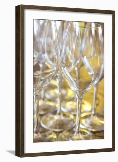 Fine Dining, Wine Glasses, Tuscany, Italy-Terry Eggers-Framed Photographic Print