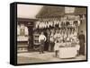 Fine Display of Meat Displayed Outside a Butcher's Shop-null-Framed Stretched Canvas