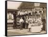 Fine Display of Meat Displayed Outside a Butcher's Shop-null-Framed Stretched Canvas