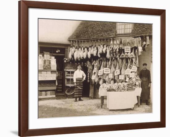 Fine Display of Meat Displayed Outside a Butcher's Shop-null-Framed Photographic Print