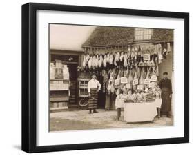 Fine Display of Meat Displayed Outside a Butcher's Shop-null-Framed Photographic Print