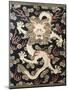 Fine Imperial Polychrome Black Lacquer Ink Cake Box Cover Depicting a Five Clawed Dragon-null-Mounted Giclee Print