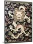 Fine Imperial Polychrome Black Lacquer Ink Cake Box Cover Depicting a Five Clawed Dragon-null-Mounted Premium Giclee Print