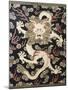 Fine Imperial Polychrome Black Lacquer Ink Cake Box Cover Depicting a Five Clawed Dragon-null-Mounted Giclee Print