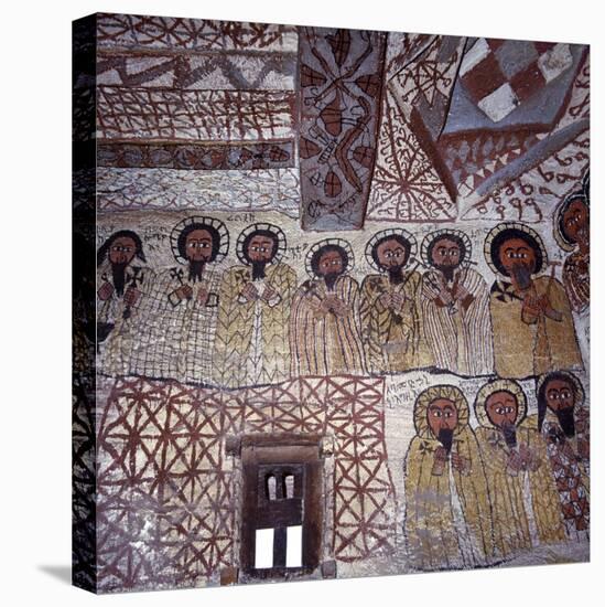 Fine Murals Decorate Interior of Rock-Hewn Church, Yohannes Maequddi, Gheralta Mountains, Ethiopia-Nigel Pavitt-Stretched Canvas