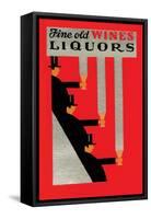 Fine Old Wines Liquors-null-Framed Stretched Canvas