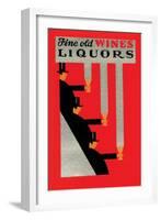 Fine Old Wines Liquors-null-Framed Art Print