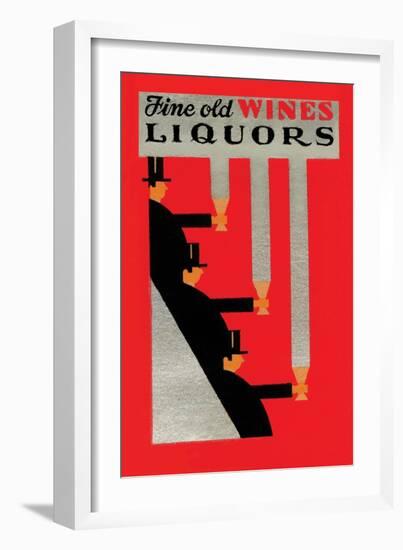 Fine Old Wines Liquors-null-Framed Art Print