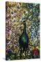 Fine Peacock Leaded Glass Domestic Window-Tiffany Studios-Stretched Canvas