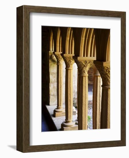 Finely Carved Capitals in the Cloisters, Iona Abbey, Isle of Iona, Scotland, United Kingdom, Europe-Patrick Dieudonne-Framed Photographic Print